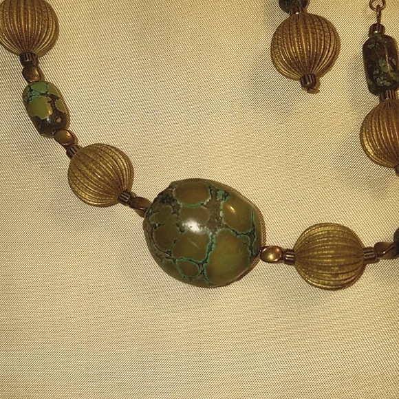 Artisan Turquoise Choker and Earrings - Picture 2 of 5